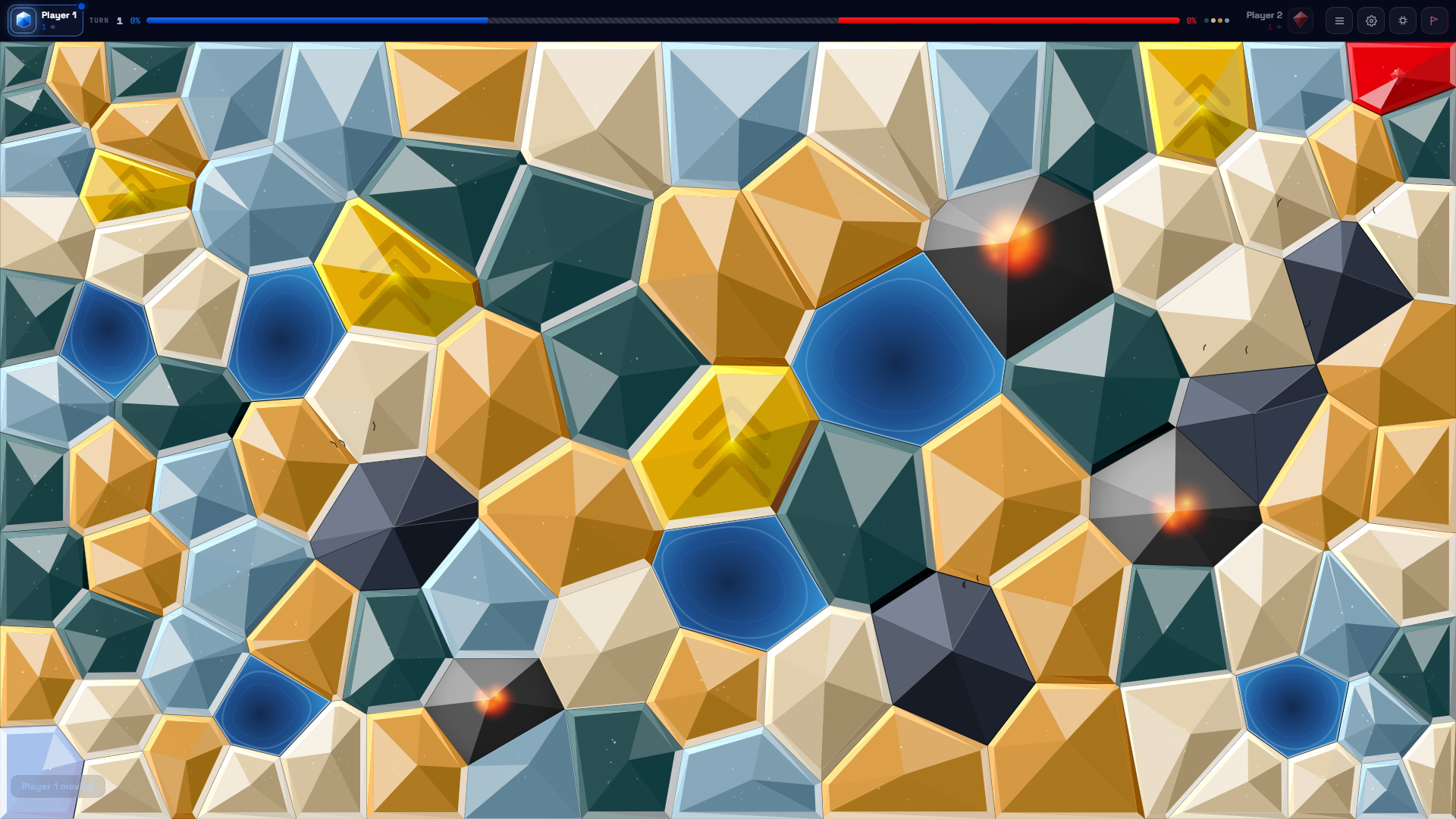 Crystal Wars enclosure mechanic — capture enemy territory